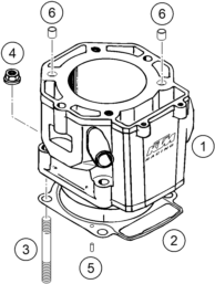 vue éclatée cylindre - ktm 450 rallye factory repl. eu 2004