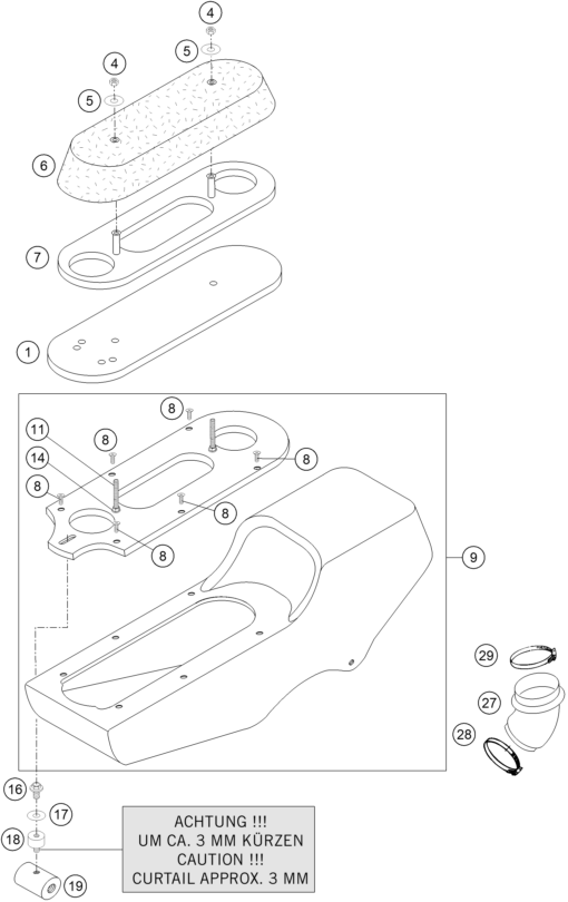vue éclatée filtre à air - ktm 450 rallye factory repl. eu 2005