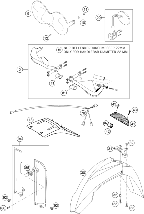 vue éclatée accessoires - ktm 450 rallye factory repl. eu 2005
