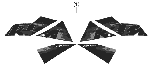 vue éclatée kit déco - ktm 690 supermoto black eu 2008