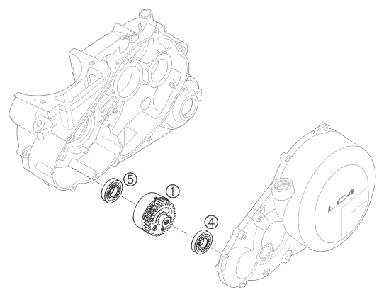 vue éclatée arbre d'équilibrage - ktm 660 sm factory replica eu 2002