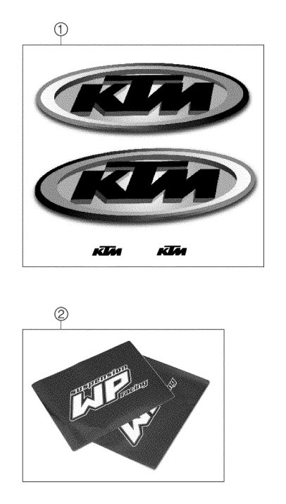 vue éclatée kit déco - ktm 660 rallye eu 2002