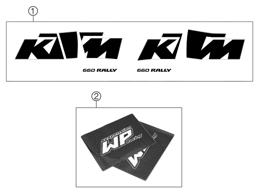 vue éclatée kit déco - ktm 660 rallye factory repl. eu 2003