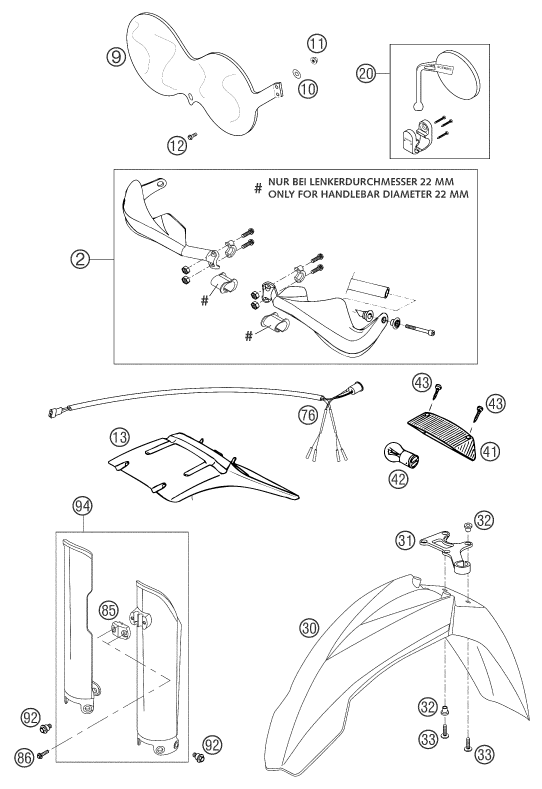 vue éclatée accessoires - ktm 660 rallye factory repl. eu 2003