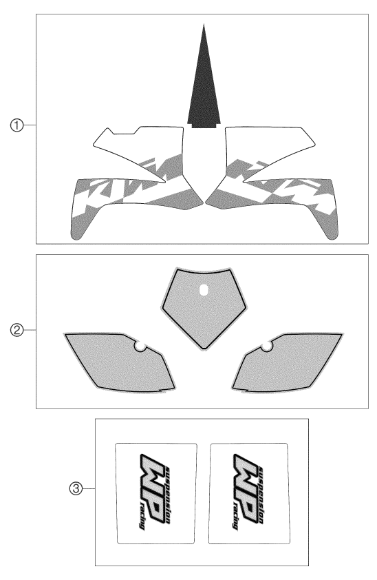 vue éclatée kit déco - ktm 660 sms eu 2004