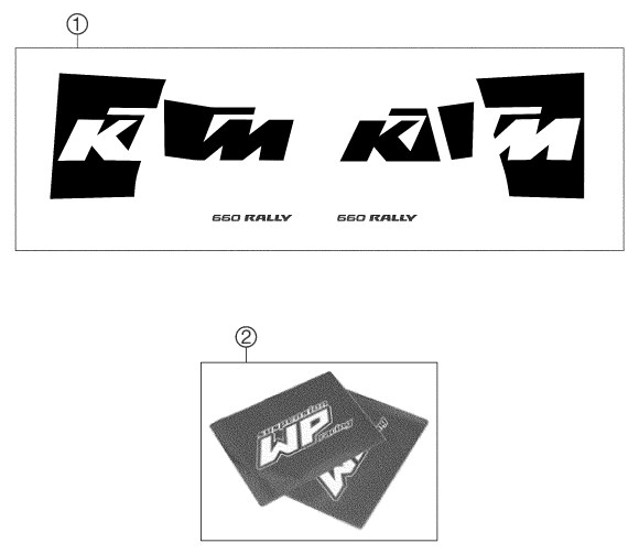 vue éclatée kit déco - ktm 660 rallye factory repl. eu 2004