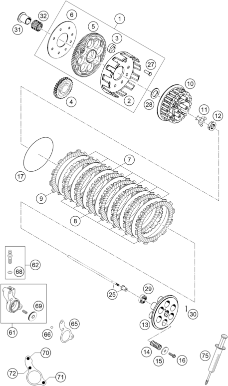 vue éclatée outils spéciaux moteur - ktm 625 smc 2005