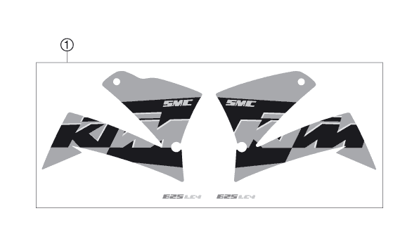 vue éclatée kit déco - ktm 625 smc eu 2004