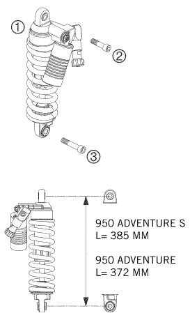 vue éclatée amortisseur - ktm 990 adventure black abs eu 2006