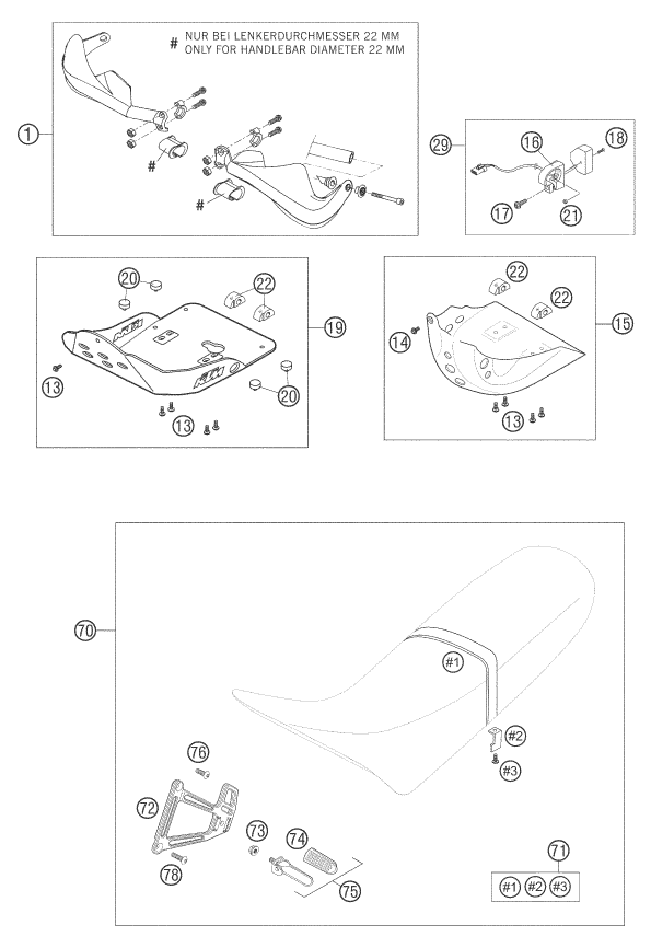 vue éclatée accessoires - ktm 625 smc eu 2005