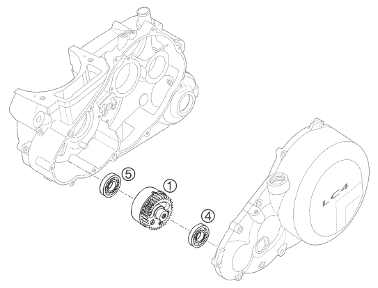 vue éclatée arbre d'équilibrage - ktm 640 lc4 enduro orange eu 2006