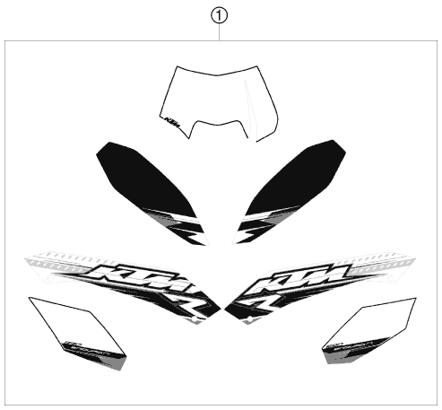 vue éclatée kit déco - ktm 690 enduro r 09 2009