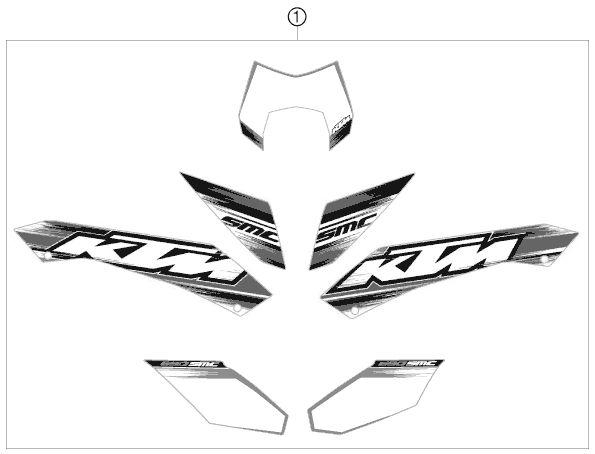 vue éclatée kit déco - ktm 690 smc 2010