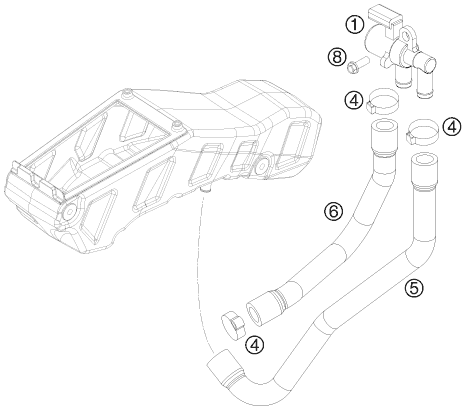 vue éclatée système d'air secondaire - ktm 690 smc 2010