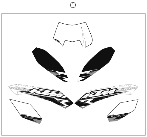 vue éclatée kit déco - ktm 690 enduro r 2011