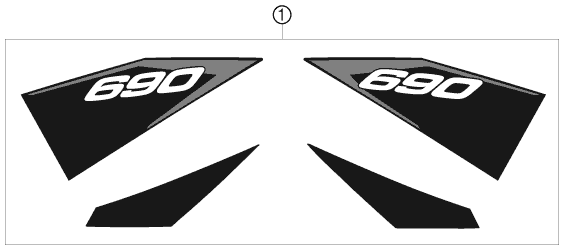 vue éclatée kit déco - ktm 690 duke r eu 2010