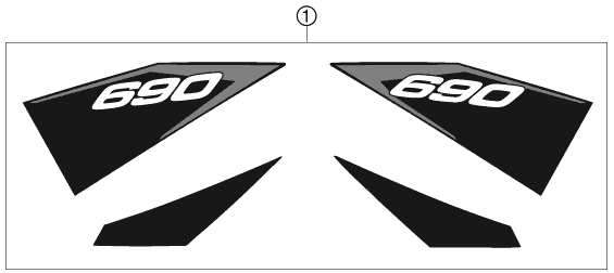 vue éclatée kit déco - ktm 690 duke r eu 2011