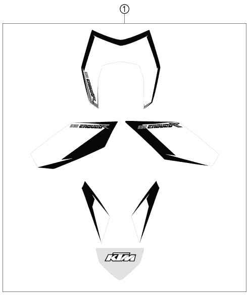 vue éclatée kit déco - ktm 690 enduro r eu 2012
