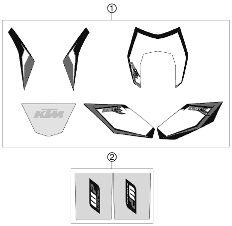 vue éclatée kit déco - ktm 690 smc r eu 2012
