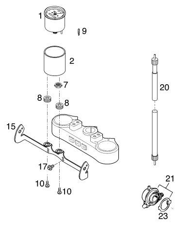 vue éclatée instruments / système de verrouillage - ktm 620 sc super-moto eu 2001