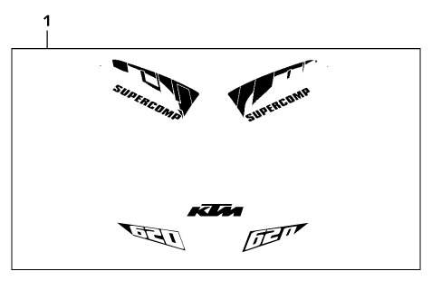 vue éclatée kit déco - ktm 620 sc super-moto eu 2001