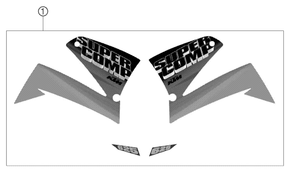 vue éclatée kit déco - ktm 625 sc super-moto eu 2002