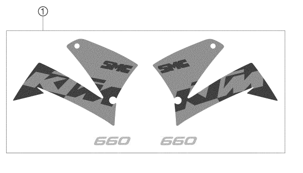 vue éclatée kit déco - ktm 660 smc eu 2003