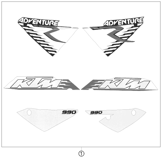 vue éclatée kit déco - ktm 990 adventure r fr 2010