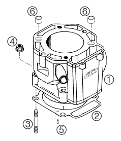 vue éclatée cylindre - ktm 660 smc eu 2004