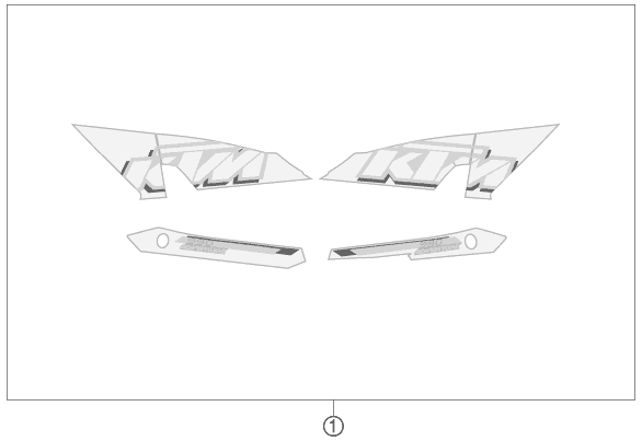 vue éclatée kit déco - ktm 990 adventure blue abs 12 2012
