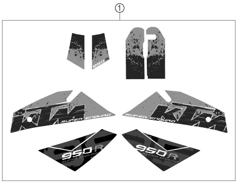 vue éclatée kit déco - ktm 950 superenduro r au 2006