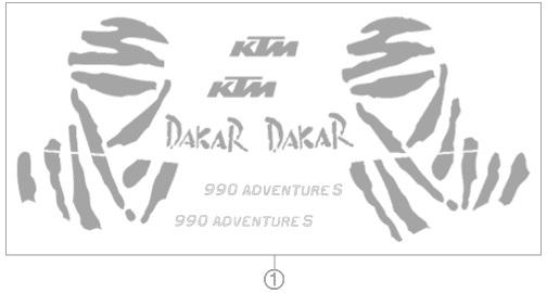 vue éclatée kit déco - ktm 990 adventure s 2007