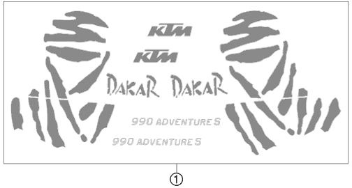 vue éclatée kit déco - ktm 990 adventure s 2008
