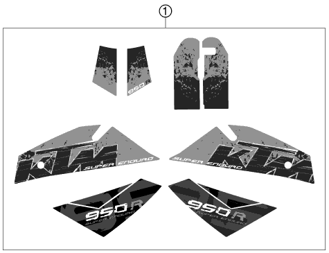 vue éclatée kit déco - ktm 950 super enduro r 2008