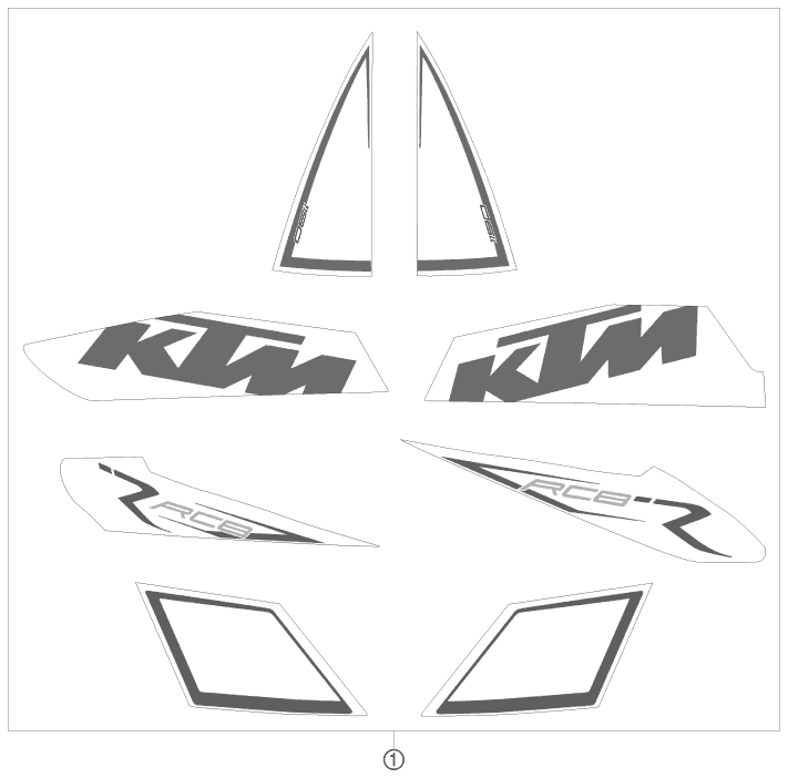 vue éclatée kit déco - ktm 1190 rc8-r fr 2010