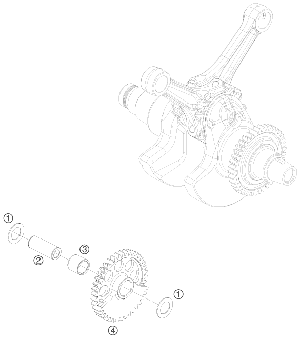 vue éclatée arbre d'équilibrage - ktm 1190 rc 8 black eu 2009