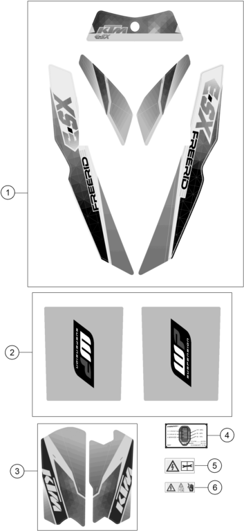 vue éclatée kit déco - ktm freeride e-sx eu 2015