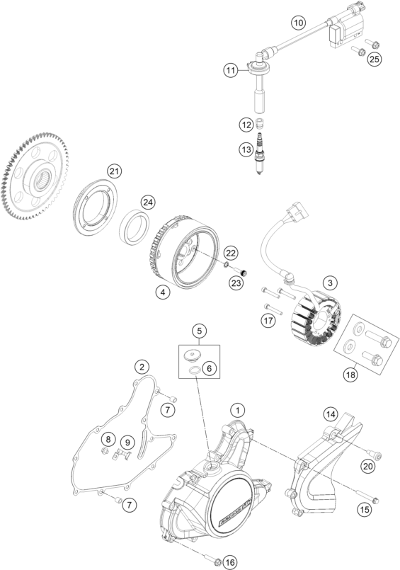 vue éclatée système de allumage - ktm 200 duke or. w/o abs ckd 15 co 2015
