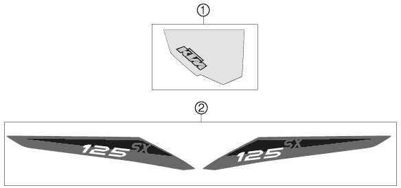 vue éclatée kit déco - ktm 125 sx eu 2013