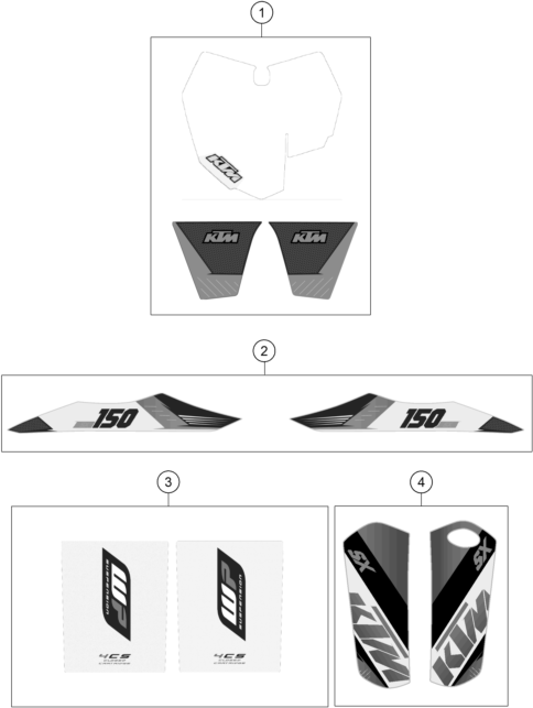 vue éclatée réservoir, selle - ktm 150 sx eu 2015