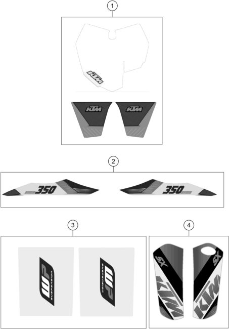 vue éclatée kit déco - ktm 350 sx-f eu 2015