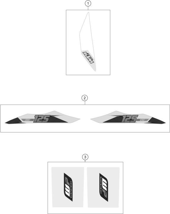 vue éclatée kit déco - ktm 125 exc eu 2015