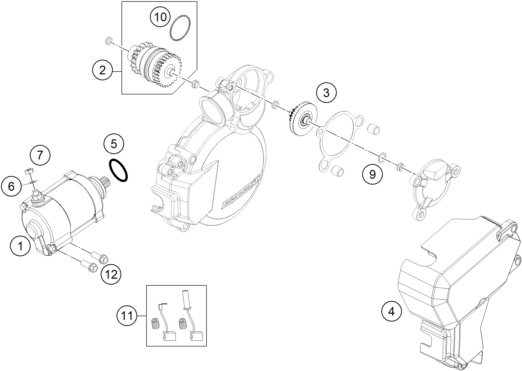 vue éclatée embrayage - ktm 200 exc eu 2015