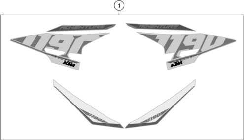 vue éclatée kit déco - ktm 1190 adventure abs orange cn 2015