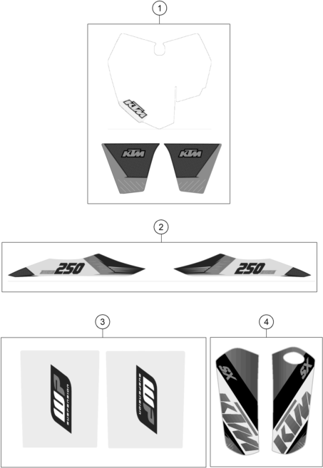 vue éclatée kit déco - ktm 250 sx-f eu 2015