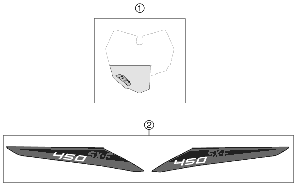 vue éclatée kit déco - ktm 450 sx-f eu 2013