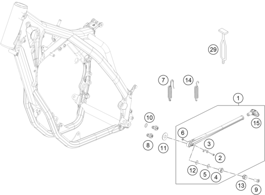 vue éclatée béquille latérale / béquille centrale - ktm 250 exc-f eu 2015