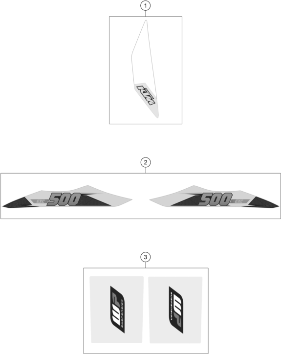 vue éclatée kit déco - ktm 500 exc eu 2015