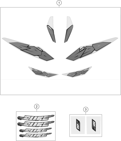 vue éclatée kit déco - ktm 690 duke white abs cn 2015
