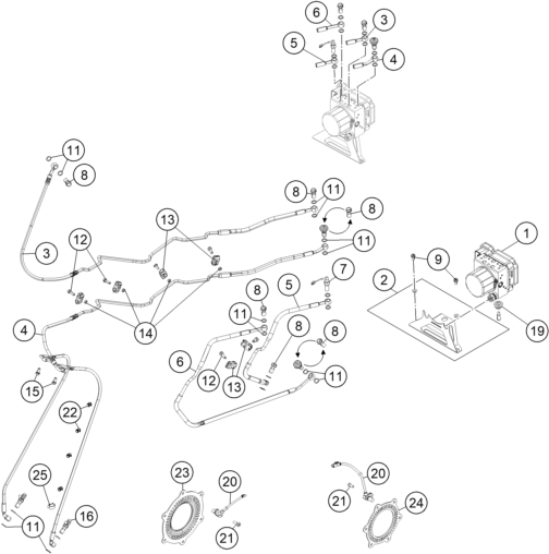 vue éclatée systéme antiblocage - ktm 1190 adventure r abs eu 2015